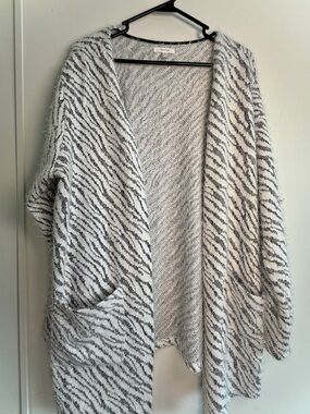 Maurices Zebra Print Cardigan XXL Fuzzy Open Front Cozy Oversized Sweater